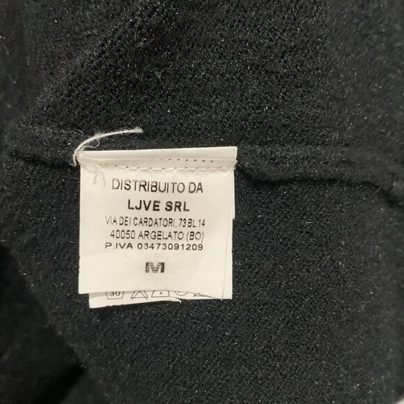 LJVE Women Black Pattern Long Sleeve Sweater Top Size M - Picture 7 of 9